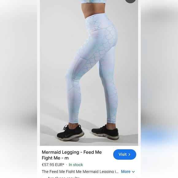 Feed me Fight Me Mermaid Set-Leggings Size M and Sports Bra Size XS - Picture 3 of 15